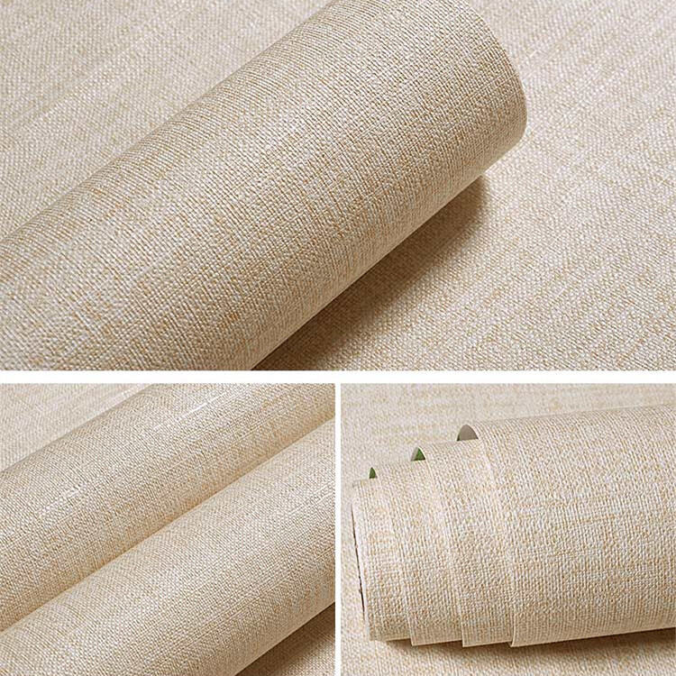 Self-Adhesive Solid Color Warm Bedroom Wallpaper Dormitory Waterproof Thickened PVC Wall Sticker Living Room Plain 3D Decorative Wallpaper