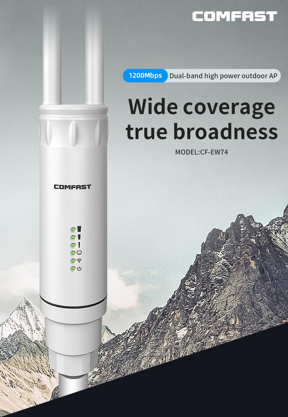 1200Mbps Dual Band Gigabit 5G Outdoor accece point AP 2X5dBi Antenna WiFi Cover Base Station Router WiFi Signal Hotspot AP