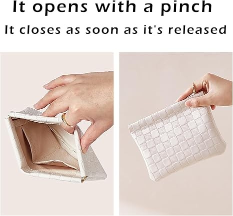 Leather Pocket Cosmetic Bag, Wallet, Lipstick, Cosmetic Accessories Storage Bag, Travel Set Storage Bag, Waterproof Portable Zipperless Self-Closing Small Cosmetic Bag, White, Cosmetic Bag