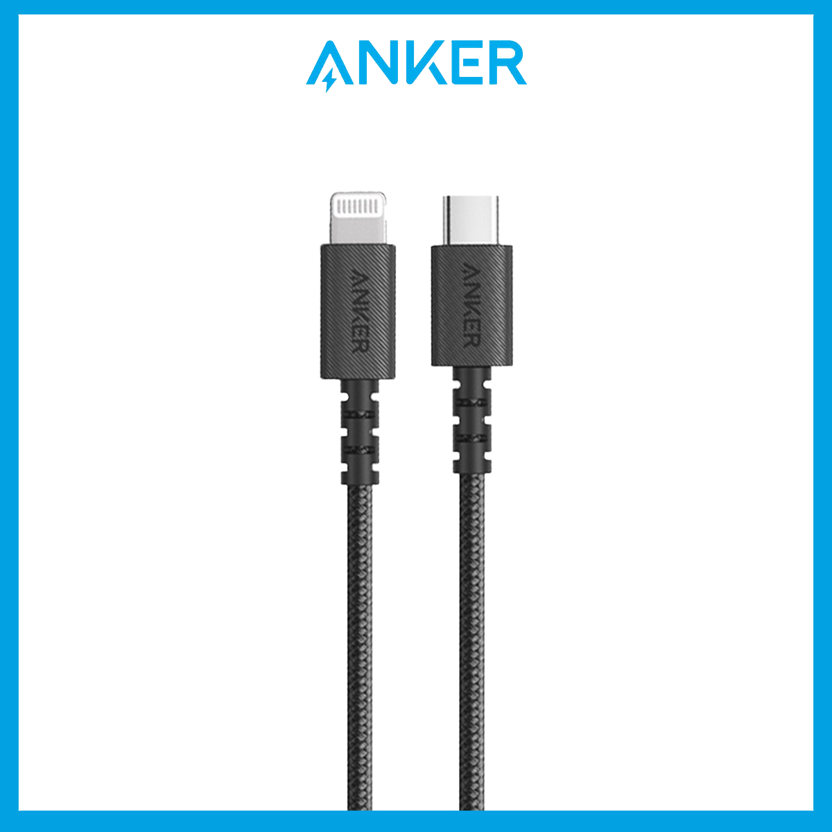 Anker PowerLine Select+ USB C to Lightning Cable 3ft/0.9m iPhone Cable [Apple MFi Certified] Braided Nylon Fast Charging Cable for iPhone, iPad, and iPod (A8617)