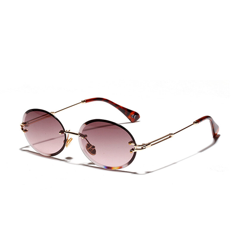 Rimless Cut Edge Sunglasses for Men Women Oval Fashion Glasses UV400 Metal Frame 2020 New Style Sun Glasses PTQ