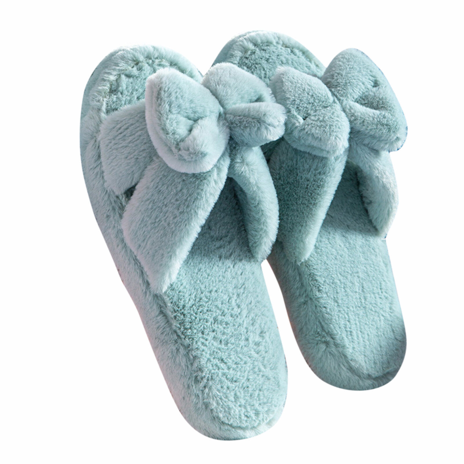 Women's Bowknot Indoor Warm Home Shoes Soft Bottom Slippers Cotton Slippers