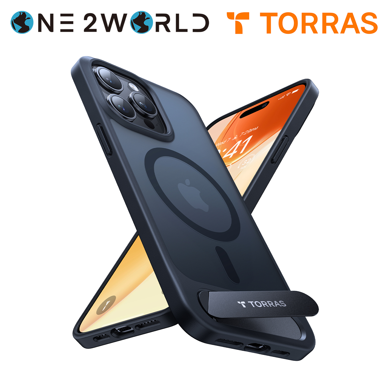 TORRAS Magnetic UPROâ¢ Pstand Series iPhone 15 Case, Drop Protection, Transparent Clear Air Cushioning Cover With Stand