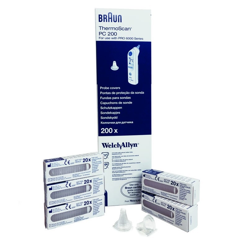 Braun PC200 Thermometer ThermoScan Probe Len Filters - 200pcs in 1 Pack (For Series 6000 - IRT6520, IRT6020, etc)