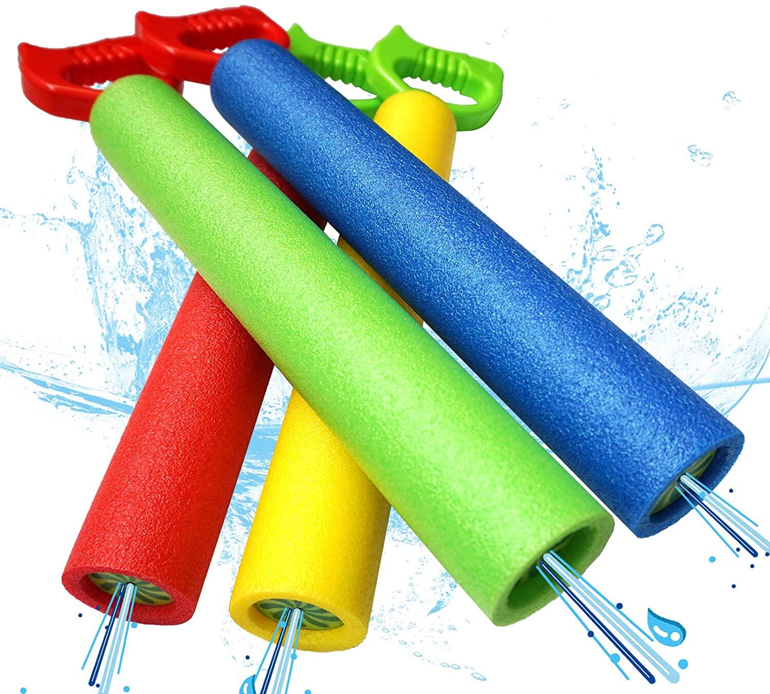 4 Pcs Water Toys, Water Squirter Party Pack for Kids, 4 Pack Squirt Water Shoot Toy for Boys and Girls, Summer Swimming Pool Beach Sand Foam Water Fighting Toy