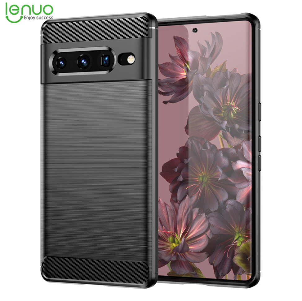 Lenuo Soft Case for Google Pixel 7 Pro Pixel 7a Pixel 7 Carbon Fiber Silicone Cases Brushed Anti-knock Cell Phone TPU Back Cover Casing