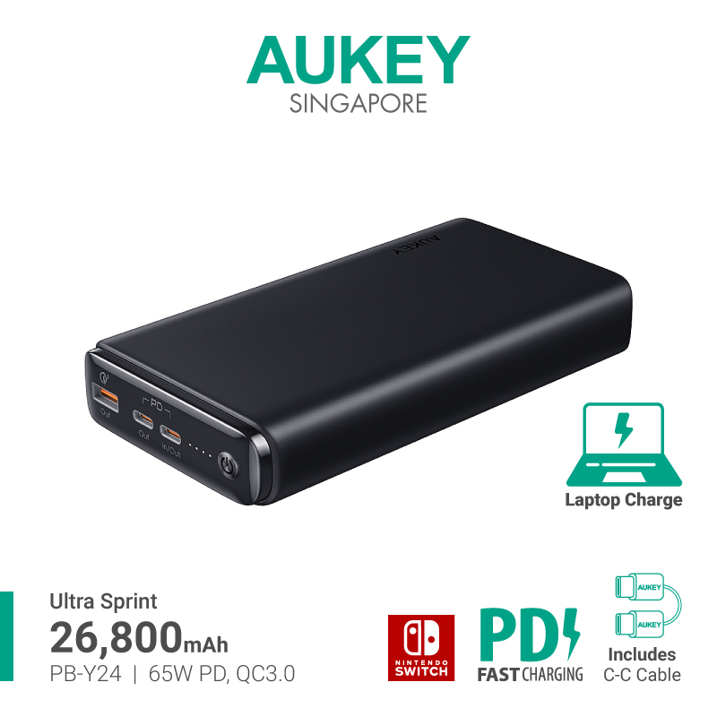 Aukey PB-Y24 26800mAh with 65W Power Delivery & QC 3.0