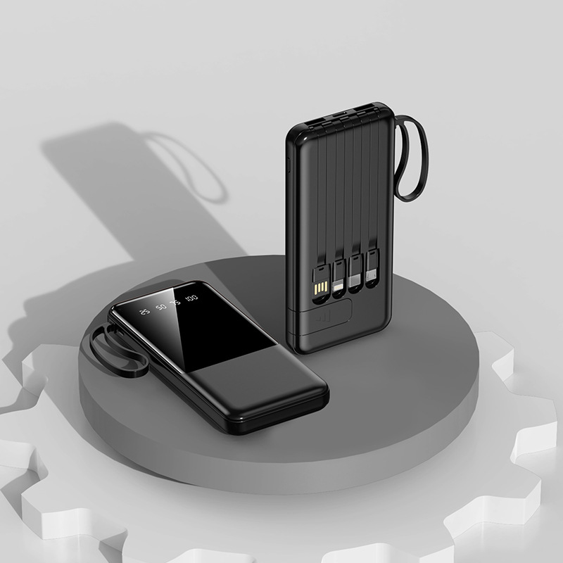 4-in-1 Portable 20000mAh Fast Charging Power Bank Built In Cables with Phone Holder